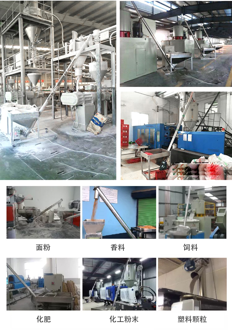 傾斜螺旋輸送機(jī)適用范圍：建材行業(yè)，化工行業(yè)，電力行業(yè)，煤炭行業(yè)，食品行業(yè)，造紙行業(yè)等