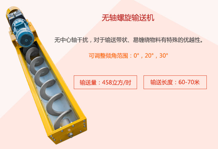 采用無軸設(shè)計，適合輸送粘性強、易堵塞的物料