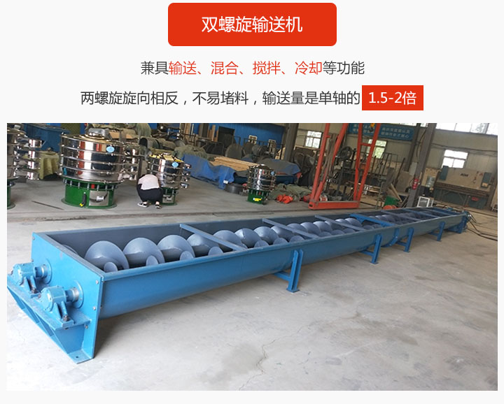 雙螺旋輸送機(jī)具備混合、攪拌功能