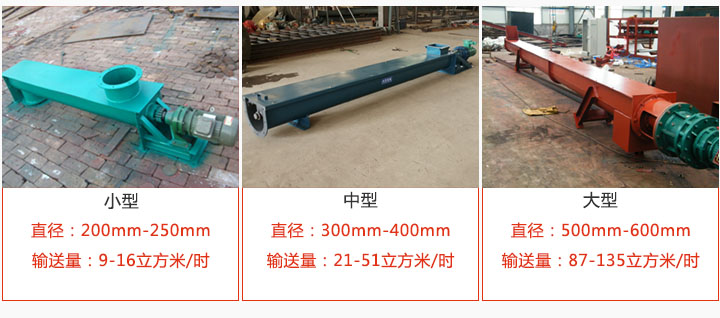 U型螺旋輸送小型，中型，大型產(chǎn)品展示